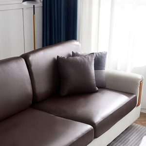 marron - 1 pièce - housses de coussin en simili cuir imperméable 40x40cm