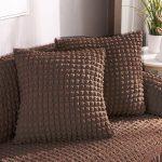 marron - 2 pièces - housses de coussin extensibles 45x45cm jupe