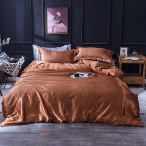marron type satin drap housse