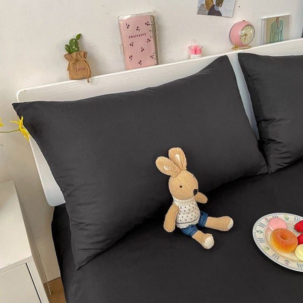 noir - 2 pièces - housses de coussin 48x72cm