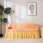orange saumon housse jupe extensible de fauteuil