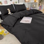 parure de lit noire de qualité