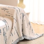 plaid tissé écorce bleu pour canapé