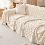 plaide polaire diamant écru