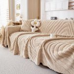 plaids polaires ondulations marron