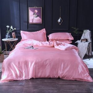 rose type satin drap housse housse de couette