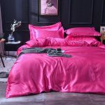 taie d'oreiller rose fushia satin