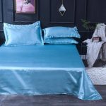 taies d'oreiller bleu ciel type satin