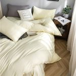 taies d'oreiller en coton blanc cassé