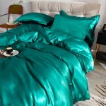 taies d'oreiller en satin vert type