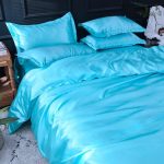 taies d'oreiller satinées bleu turquoise