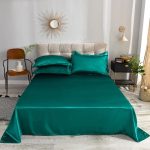 taies d'oreiller vert type satin